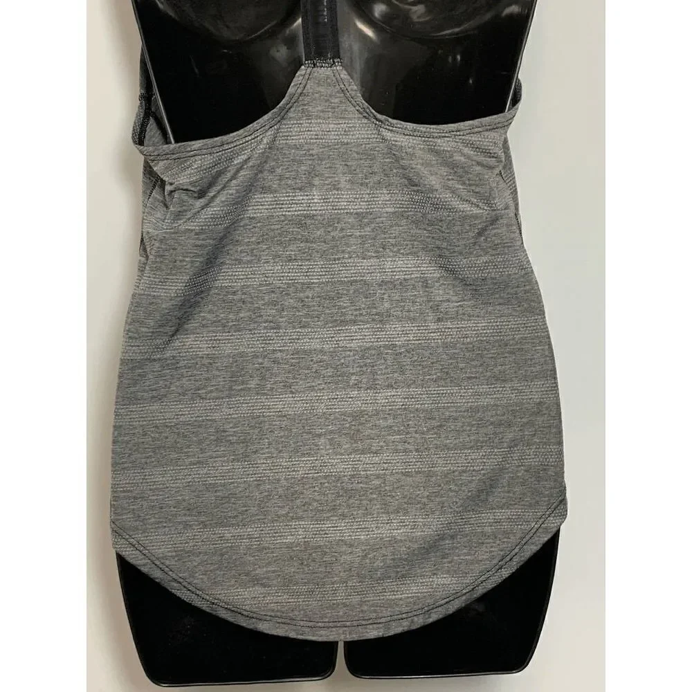 Nike Women's Gray Sleeveless Racerback Stretch Striped Active Tank Size XS